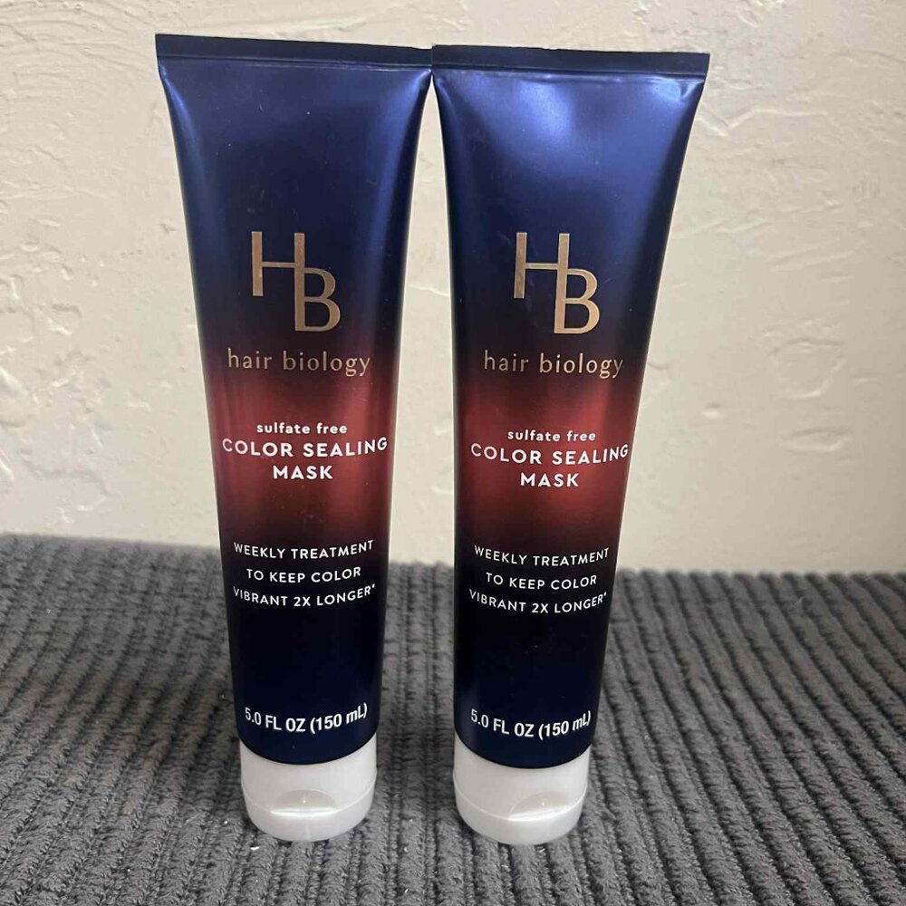 2 Brand New HB Hair Biology Sulfate Free Color Sealing Mask. 5 Fl Oz.